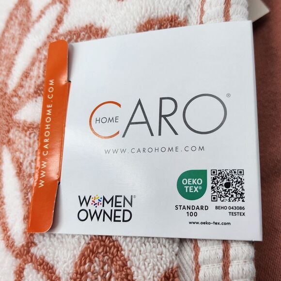 Caro Home 6pc Daisydays Cotton Bath Towel Set 2Bath 2Hand 2Tip Rose And White‎ - Picture 2 of 16